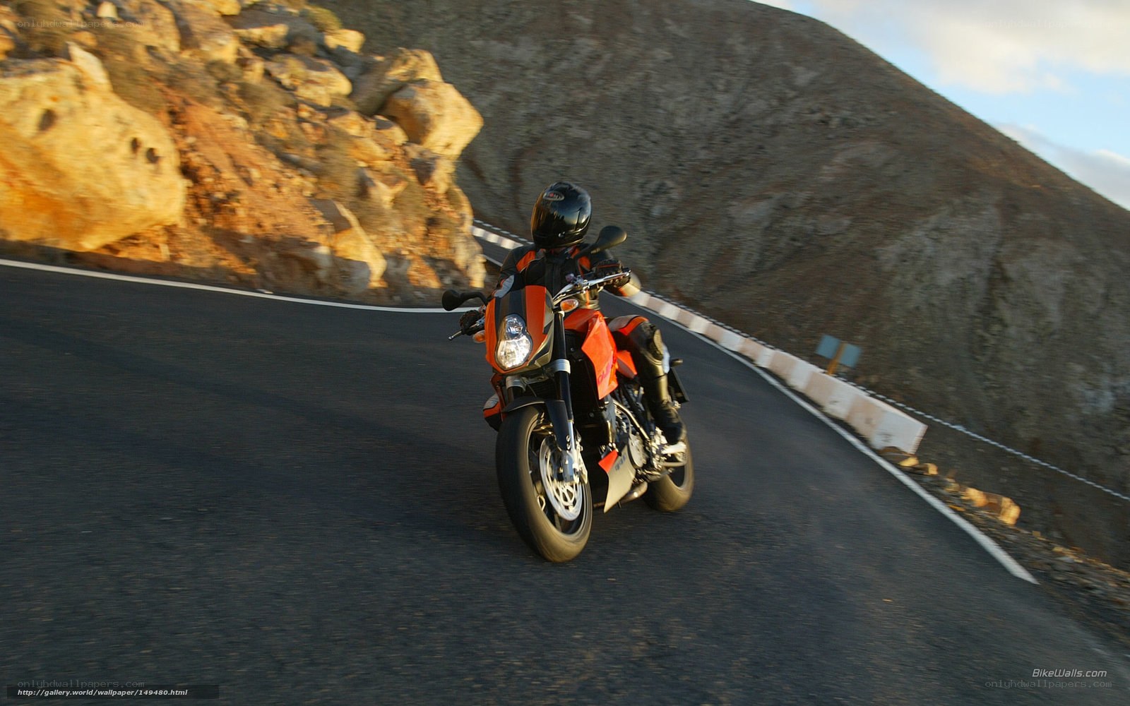 motorcycle on winding mountain road