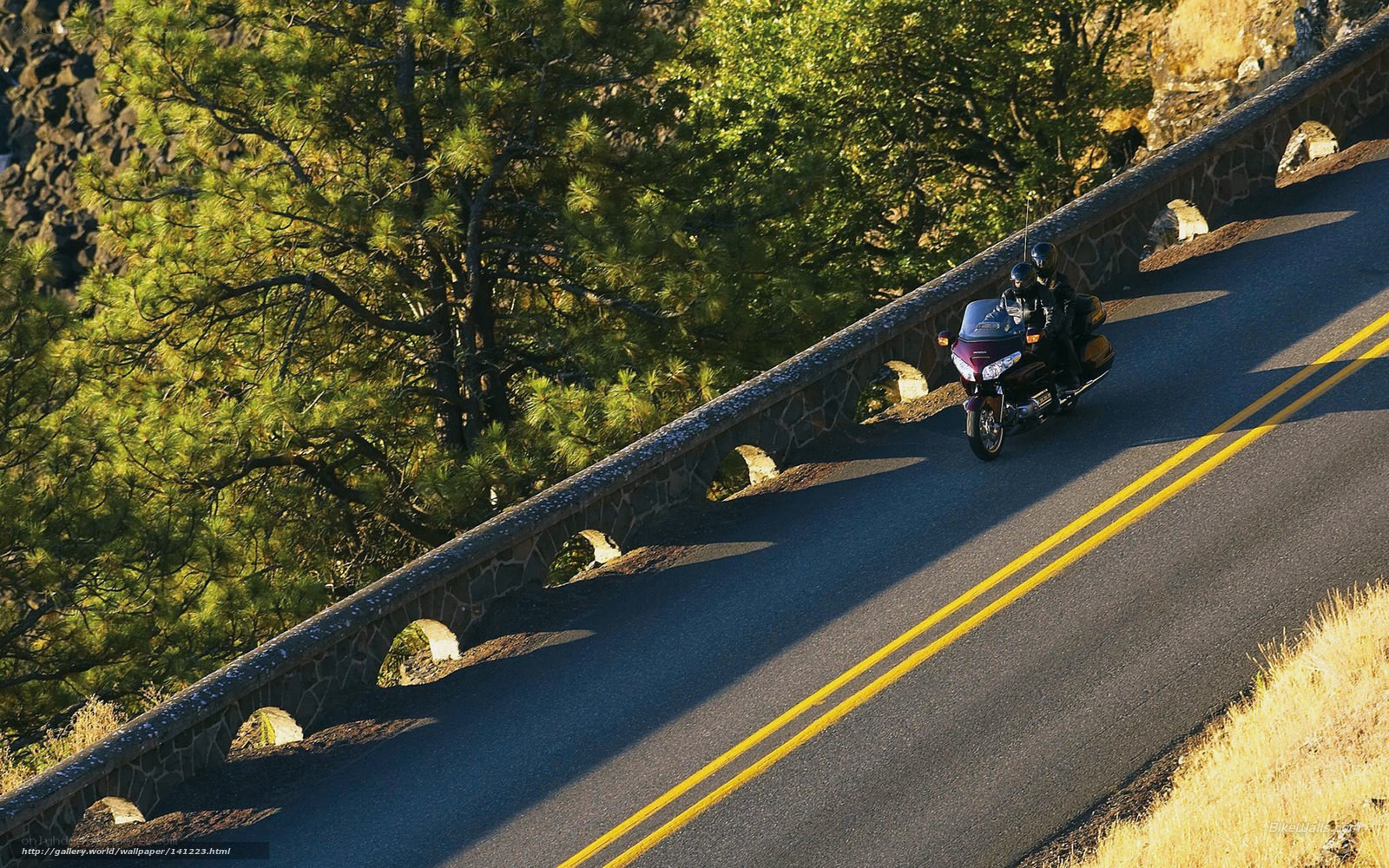Motorcycle on winding road