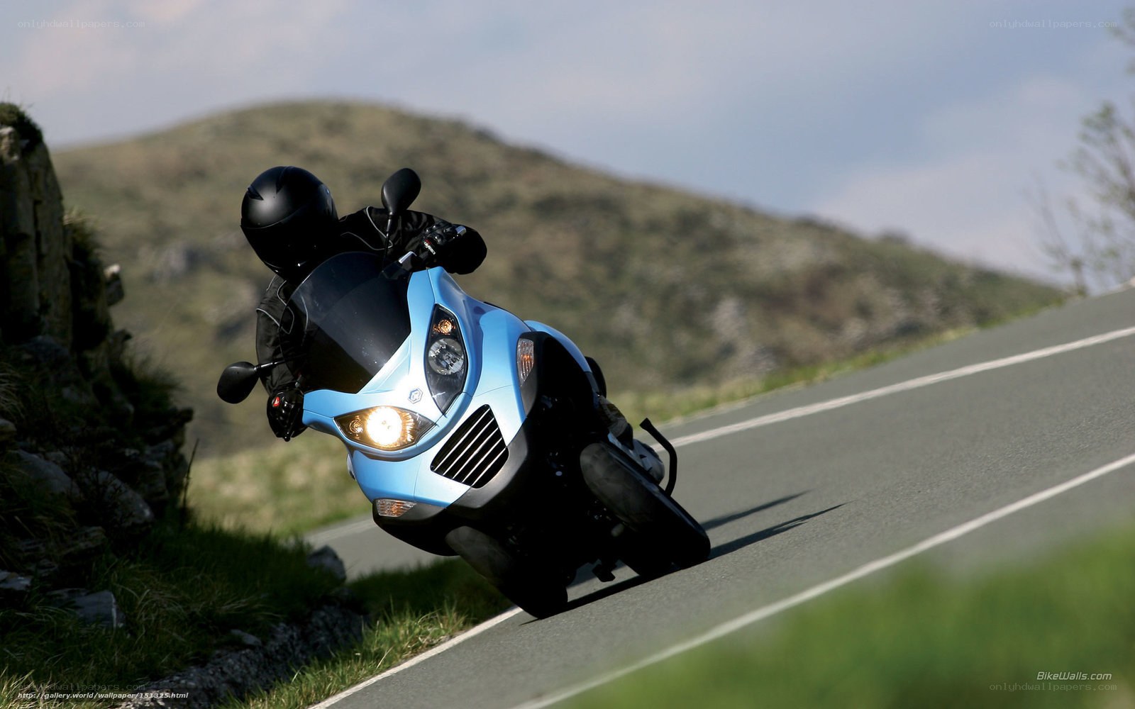 motorcycle on winding road
