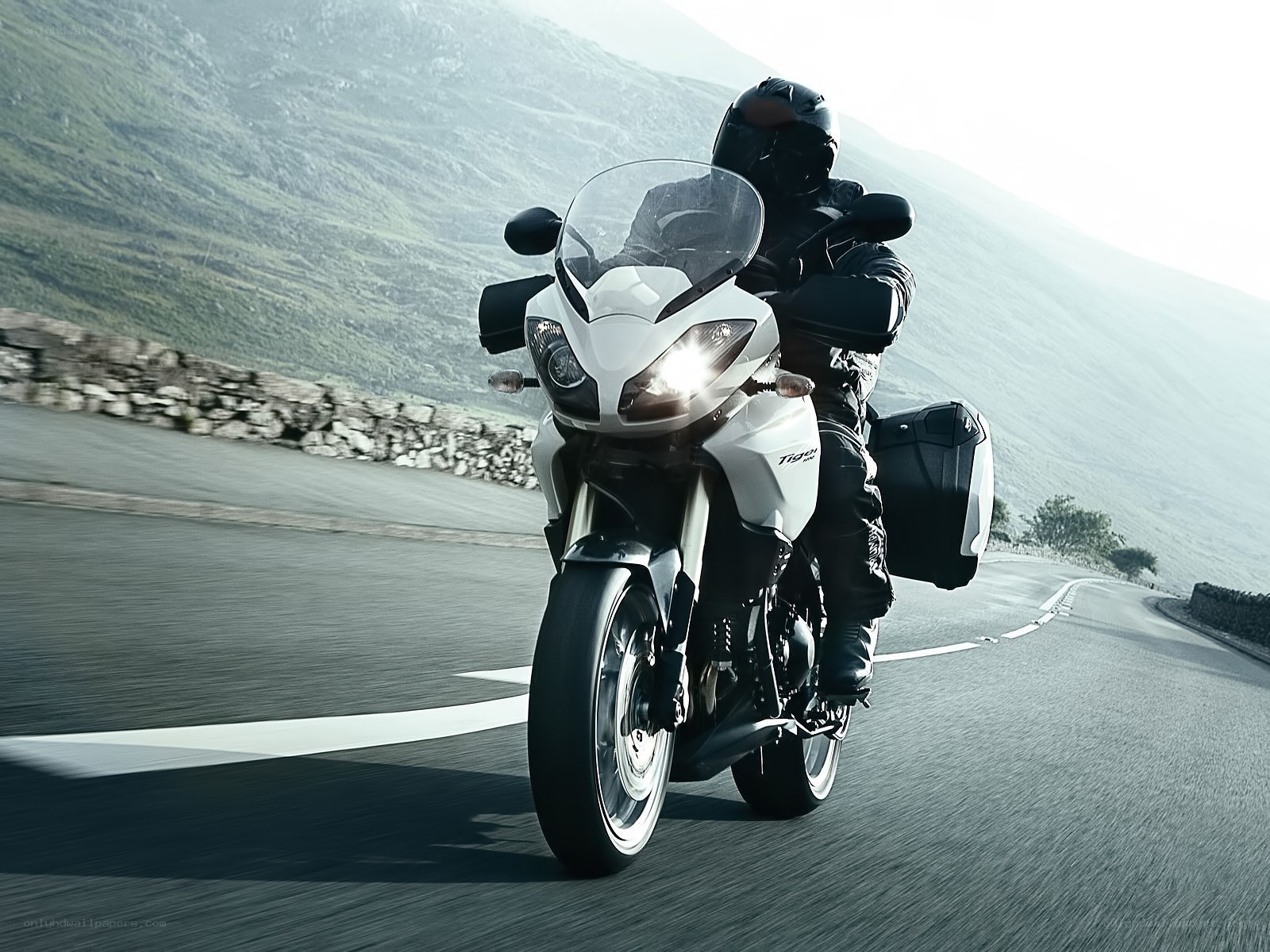 motorcycle on winding road