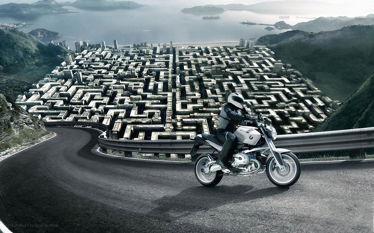 motorcycle on winding road
