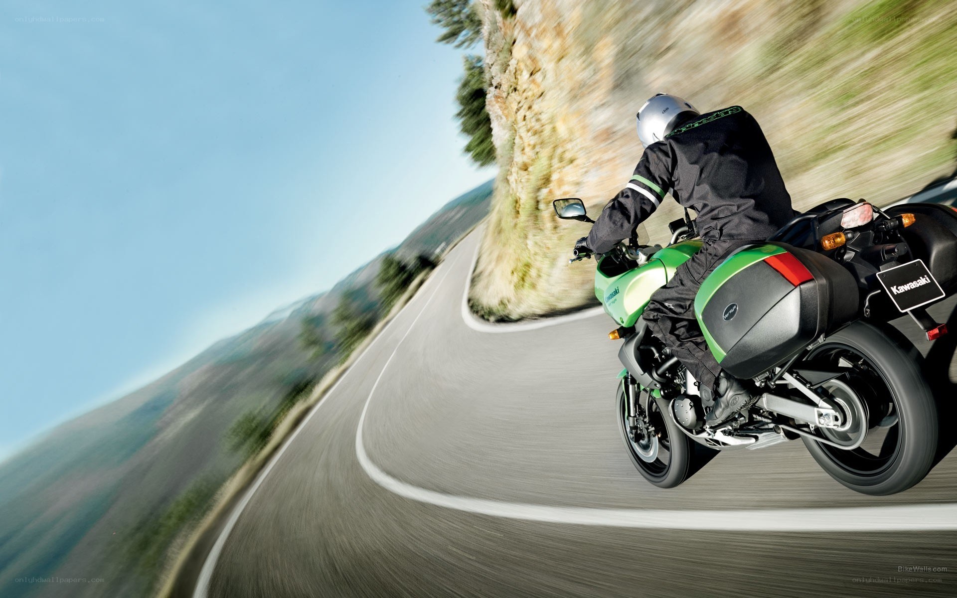 motorcycle on winding road