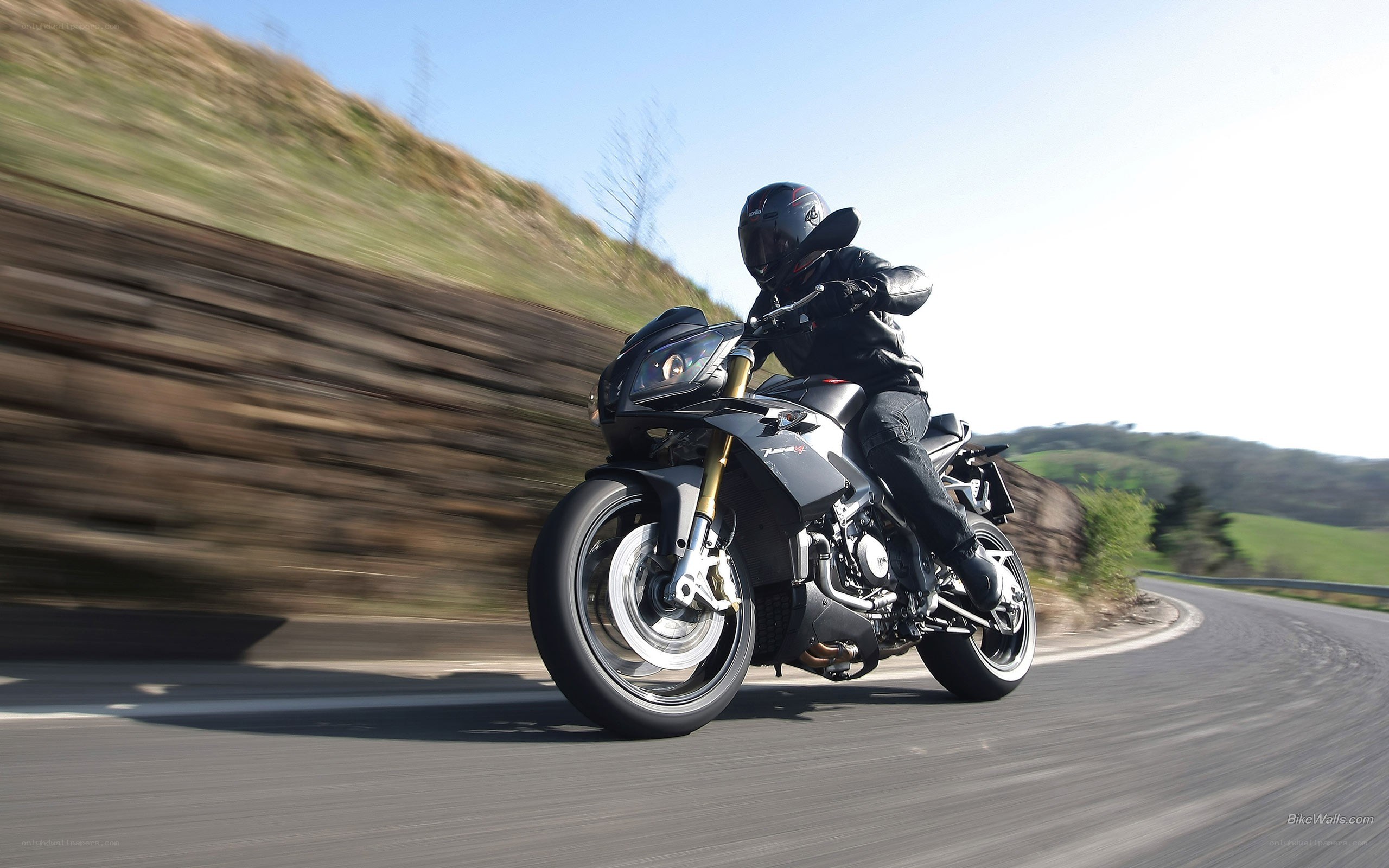 motorcycle on winding road