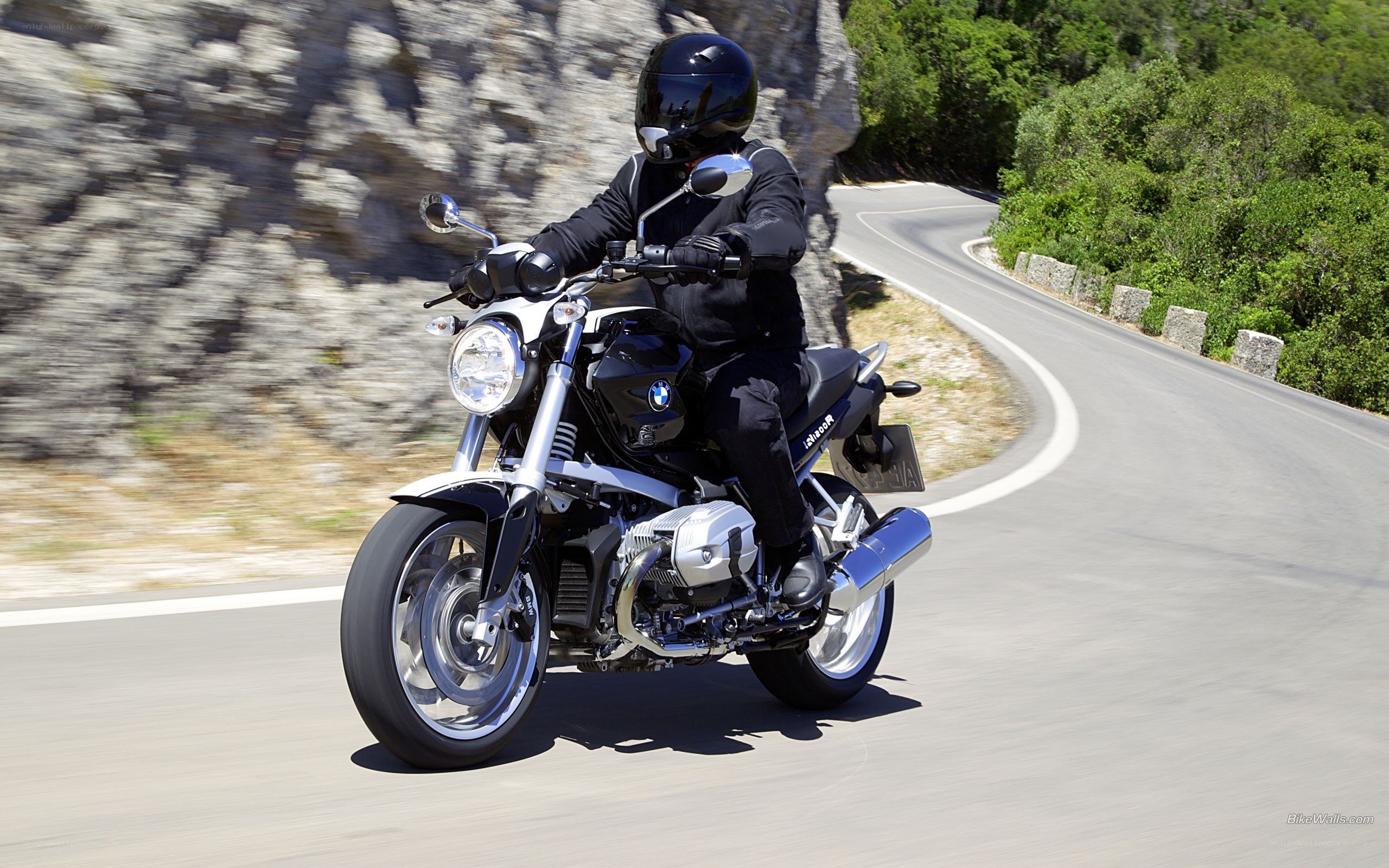 motorcycle on winding road