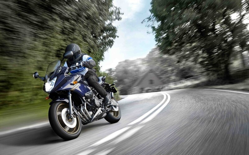 motorcycle on winding road