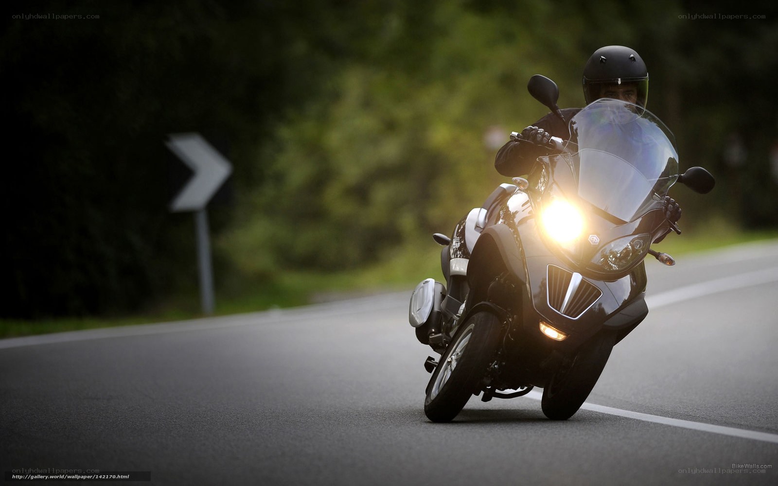 motorcycle on winding road