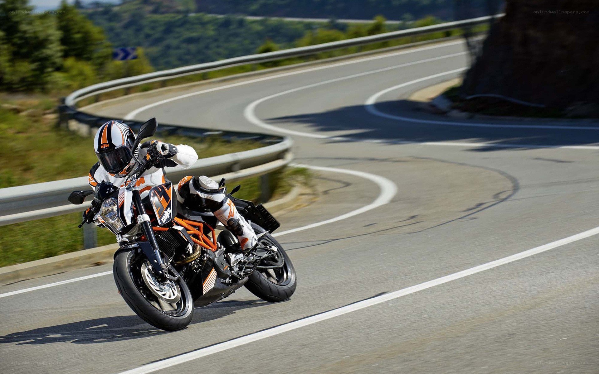 Motorcycle on winding road