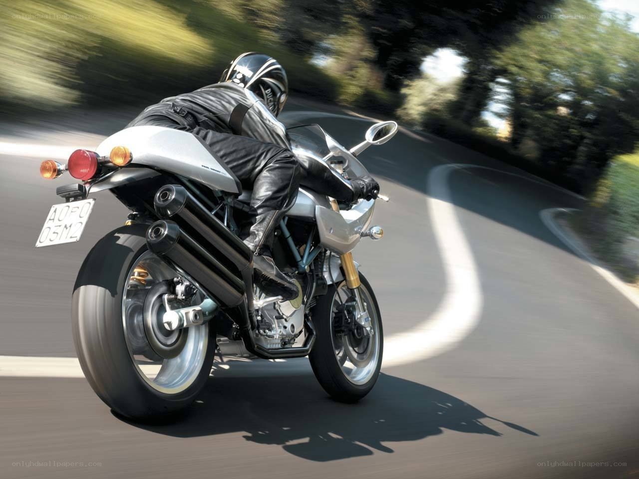 motorcycle on winding road