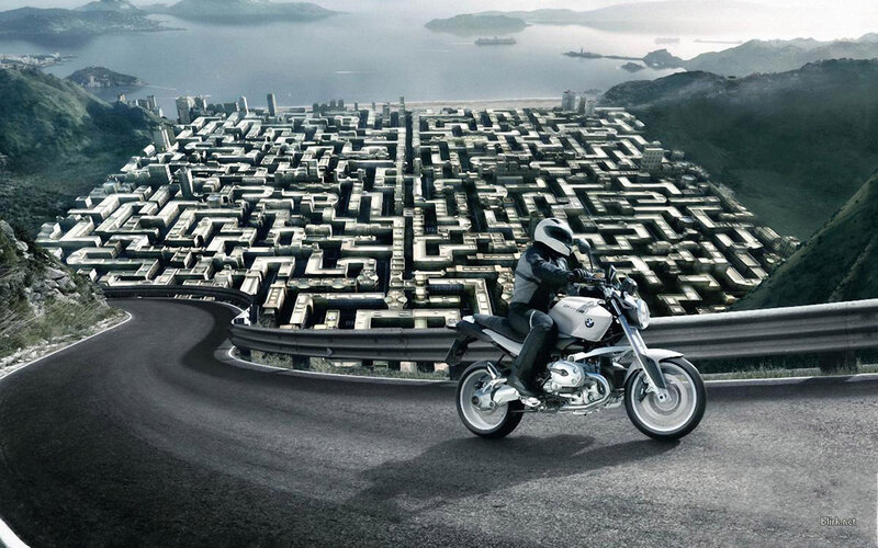 motorcycle on winding road