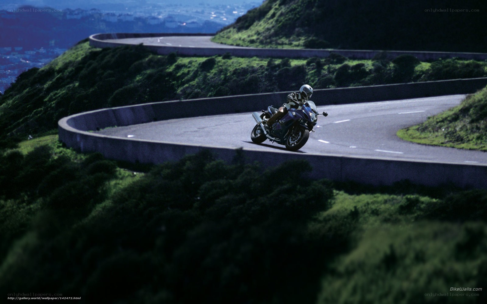 Motorcycle on winding road