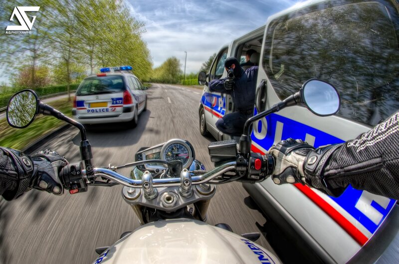Motorcycle Police Pursuit