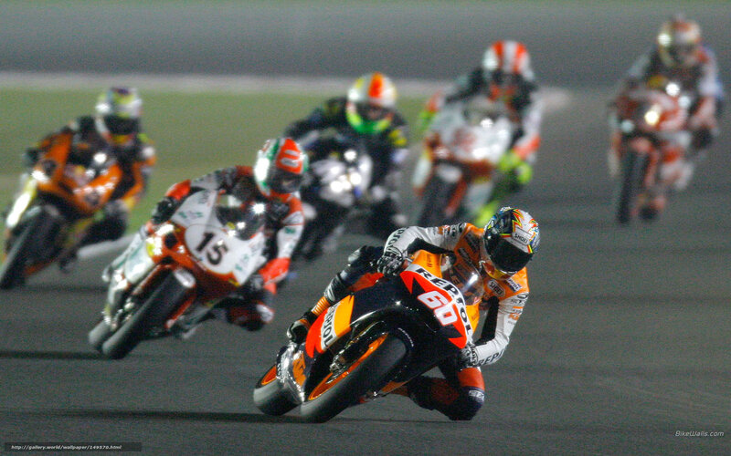Motorcycle race at night
