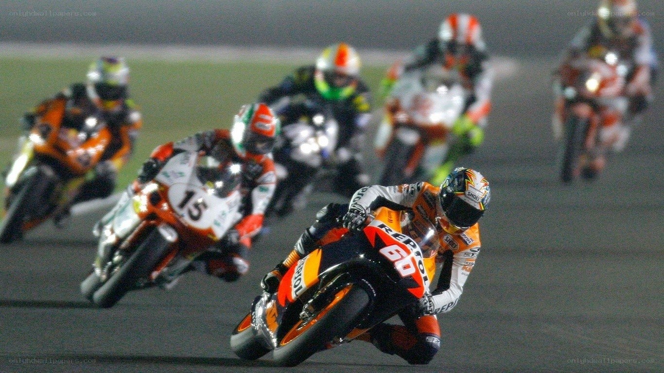 Motorcycle race at night