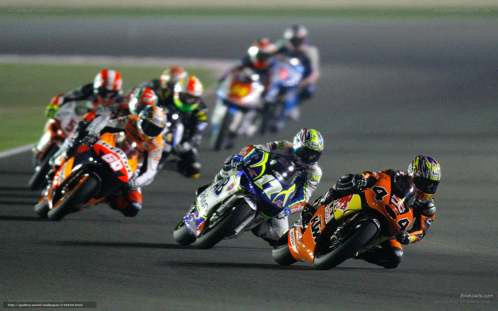 Motorcycle race at night