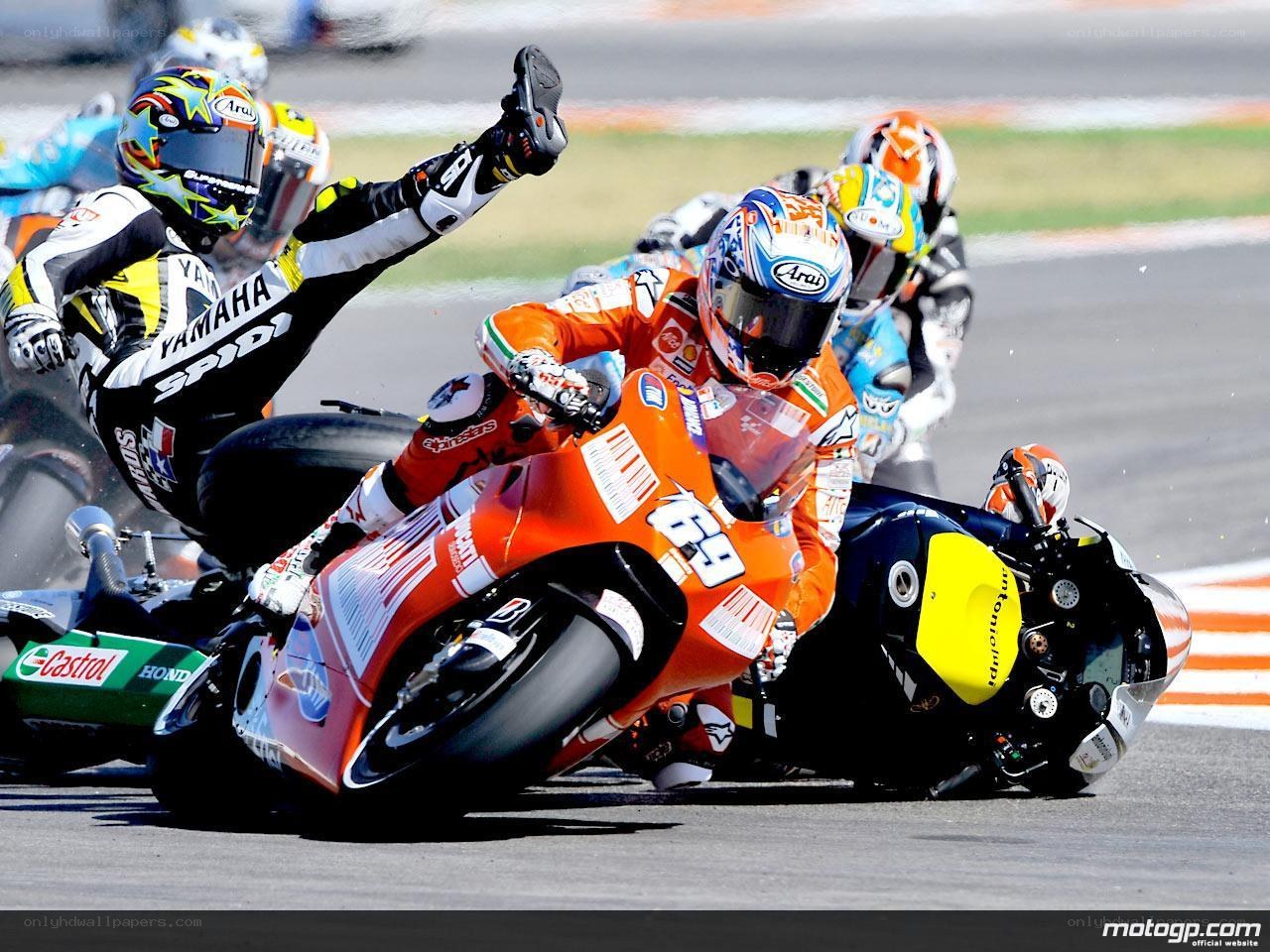 Motorcycle race crash