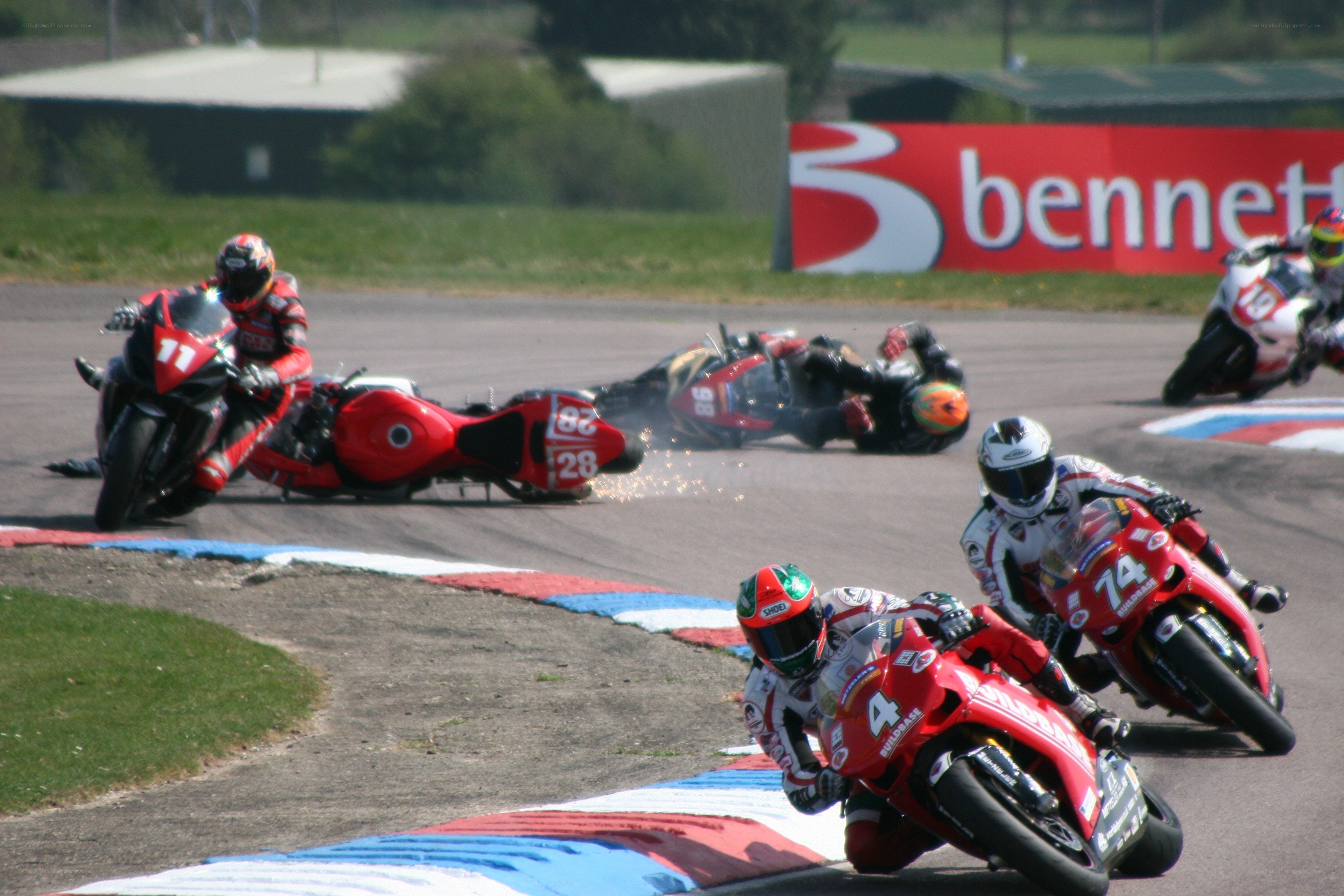 Motorcycle race crash