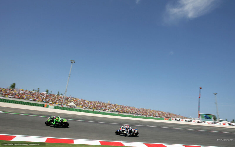 Motorcycle race on a sunny day