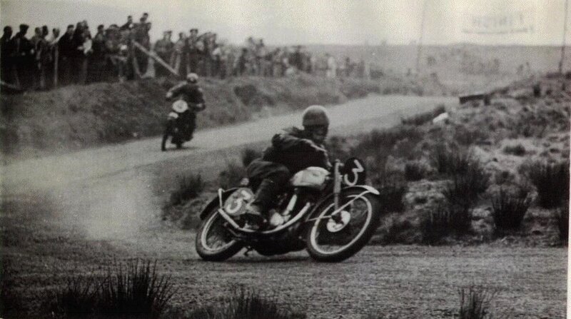 Motorcycle race on dirt road