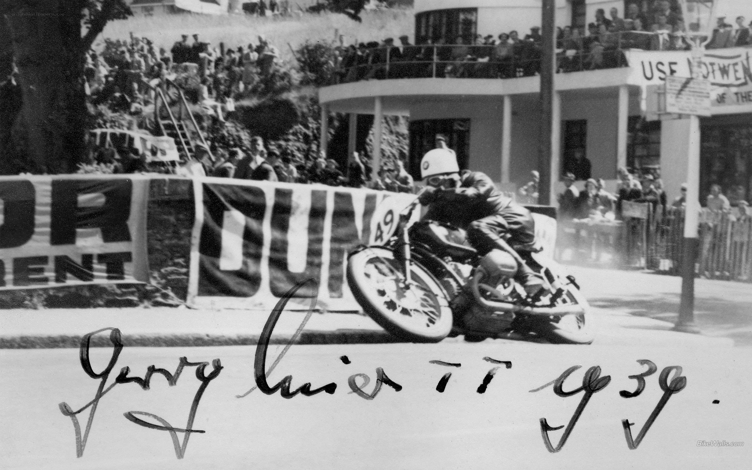 Motorcycle racer at the TT