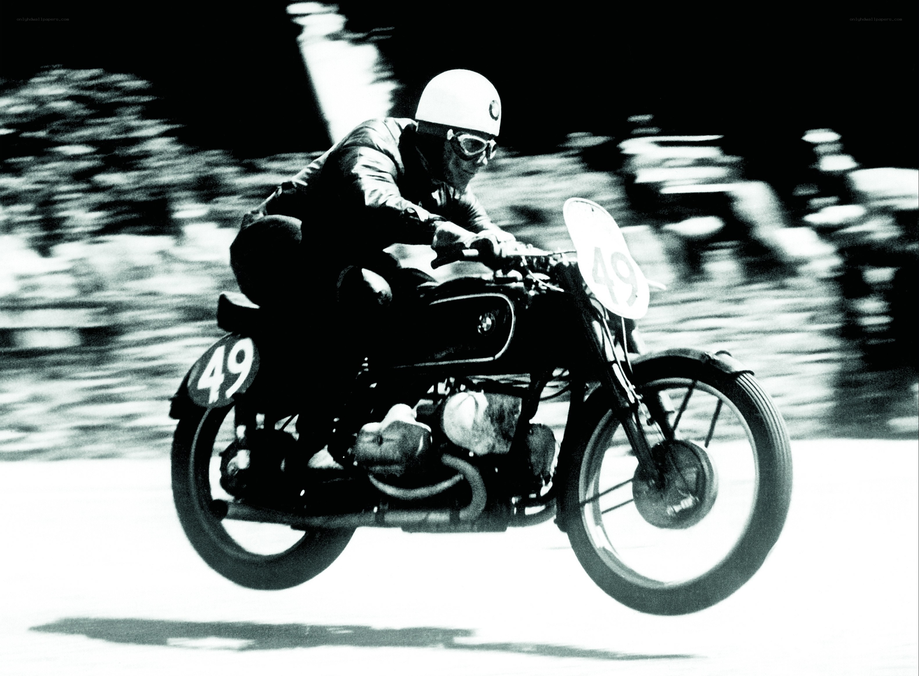Motorcycle racer in action