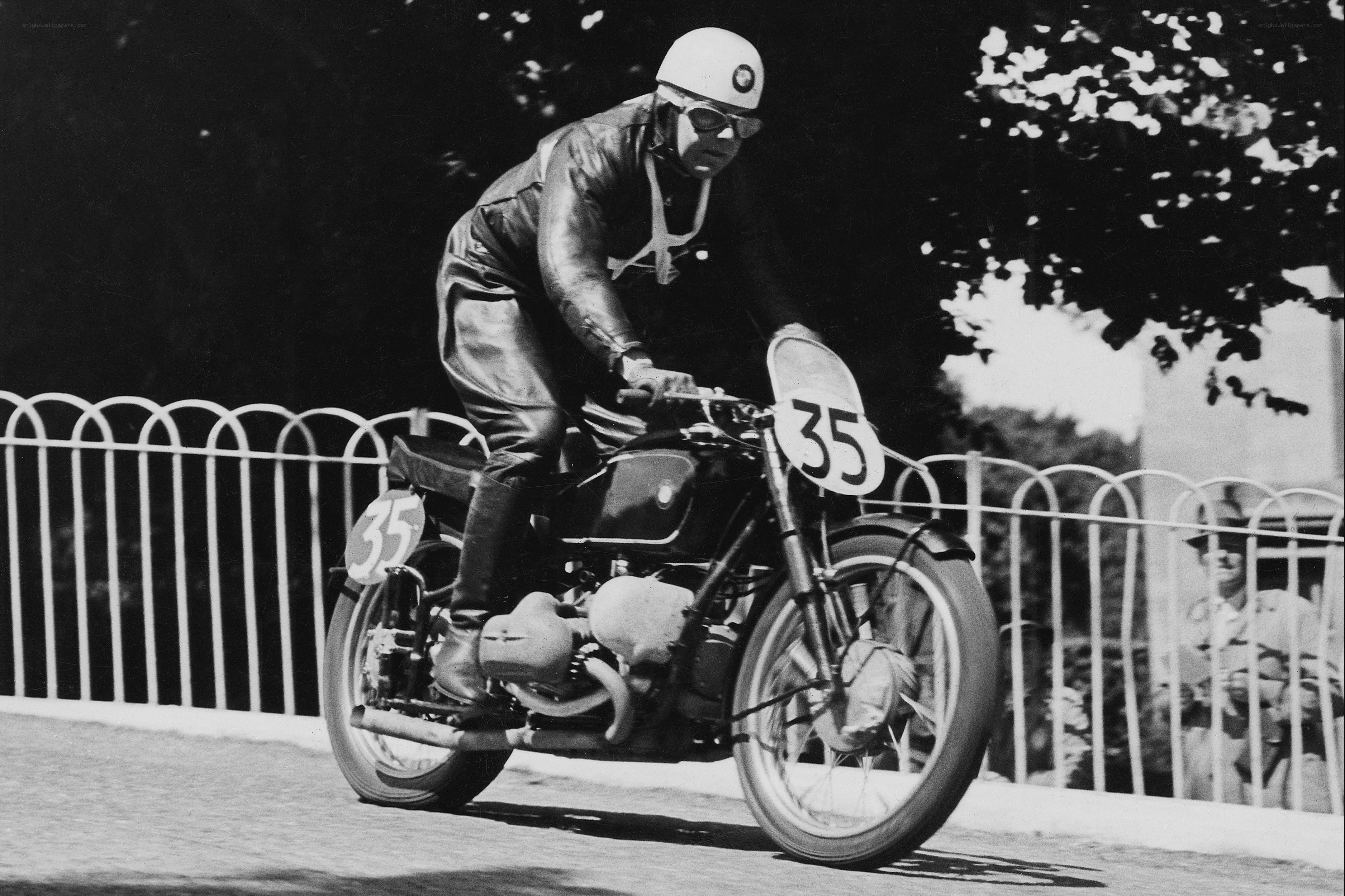 Motorcycle racer in action