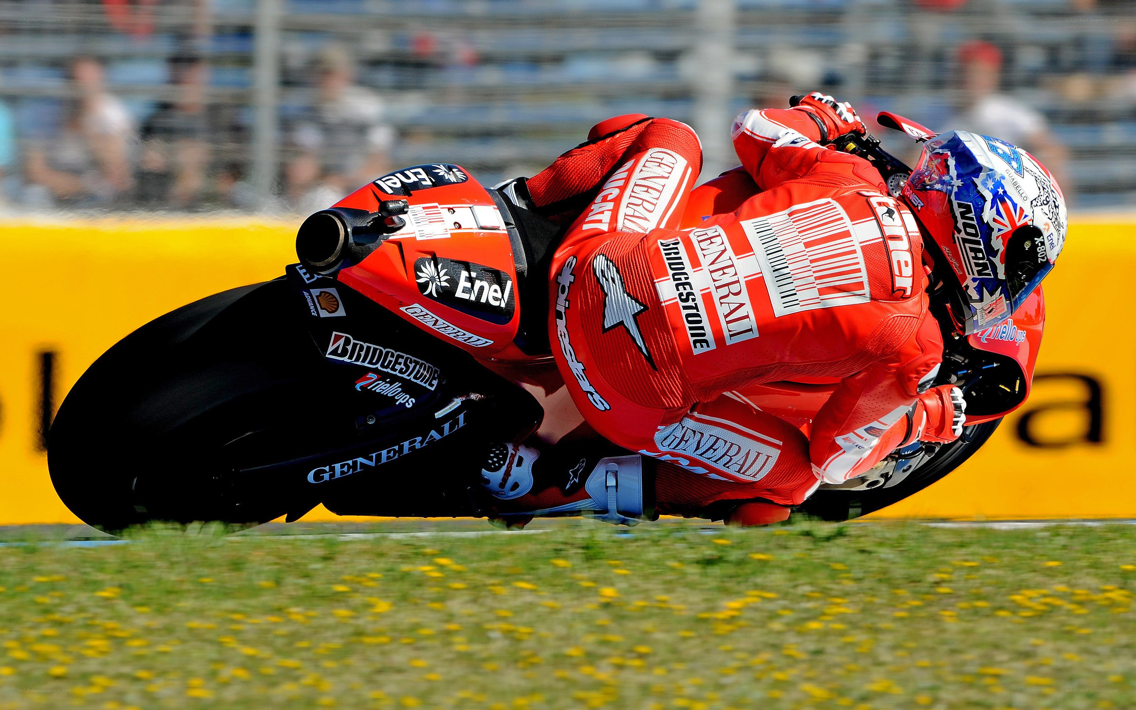 Motorcycle racer in action