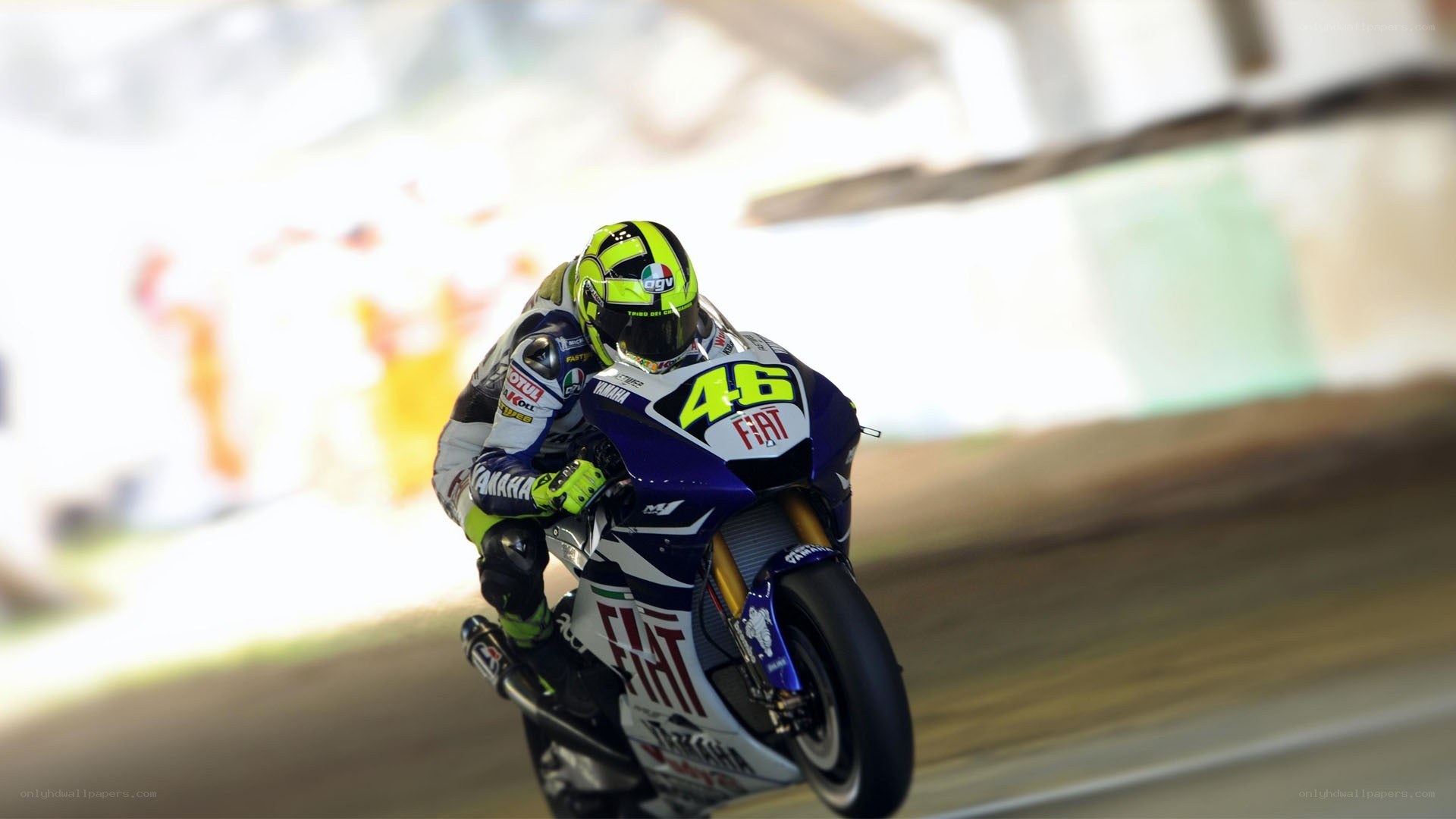 Motorcycle racer in action