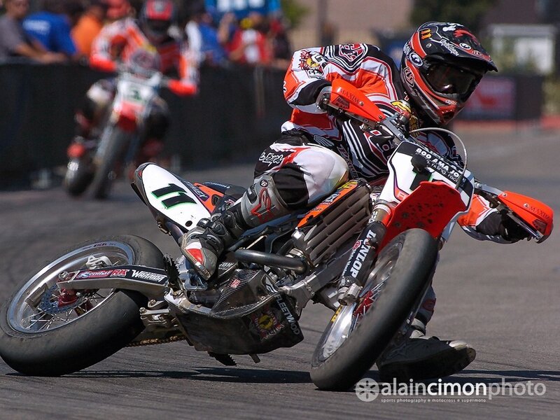 Motorcycle racer in action