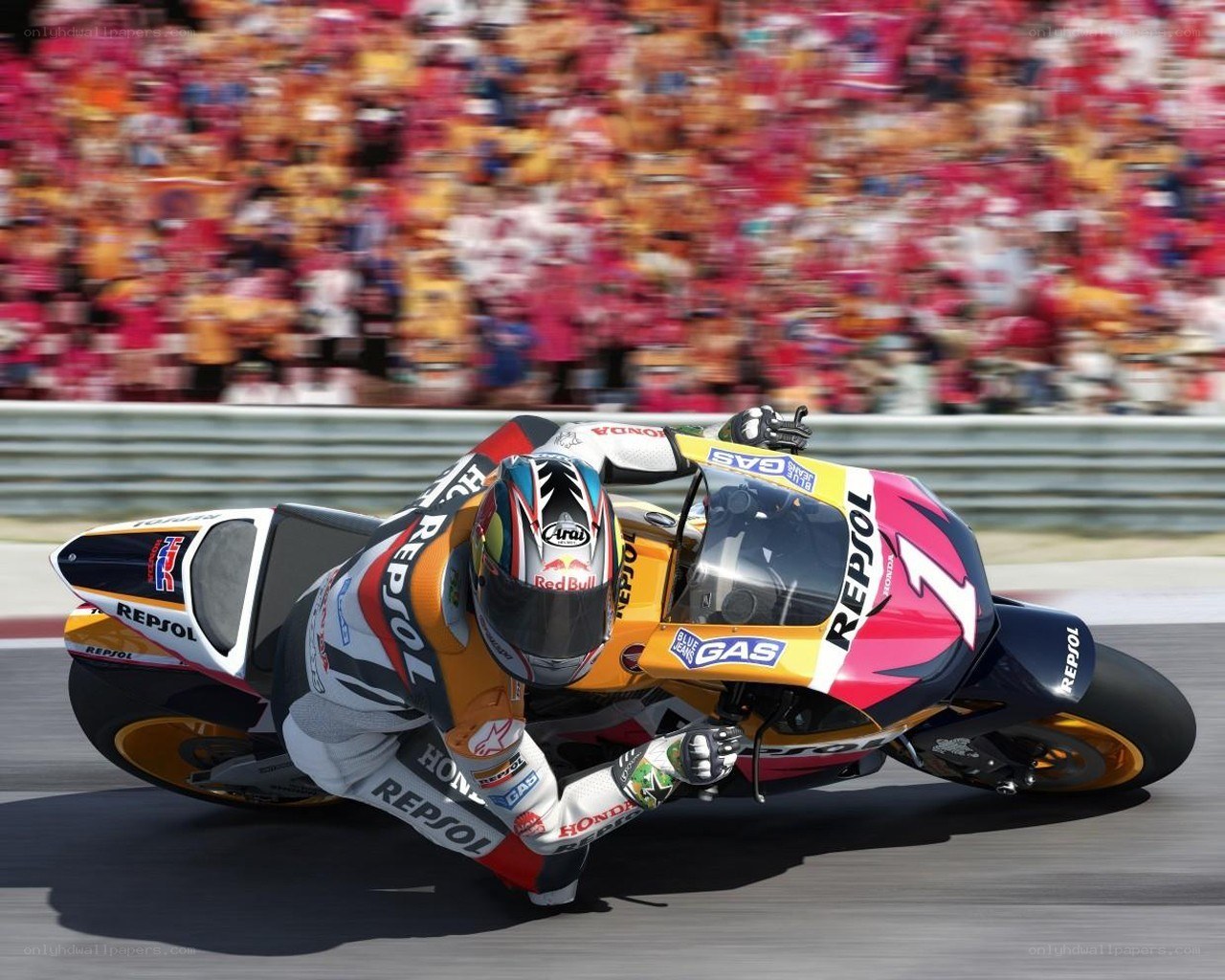 Motorcycle racer in action