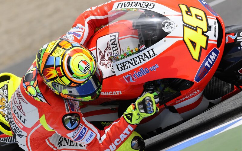 Motorcycle racer in action