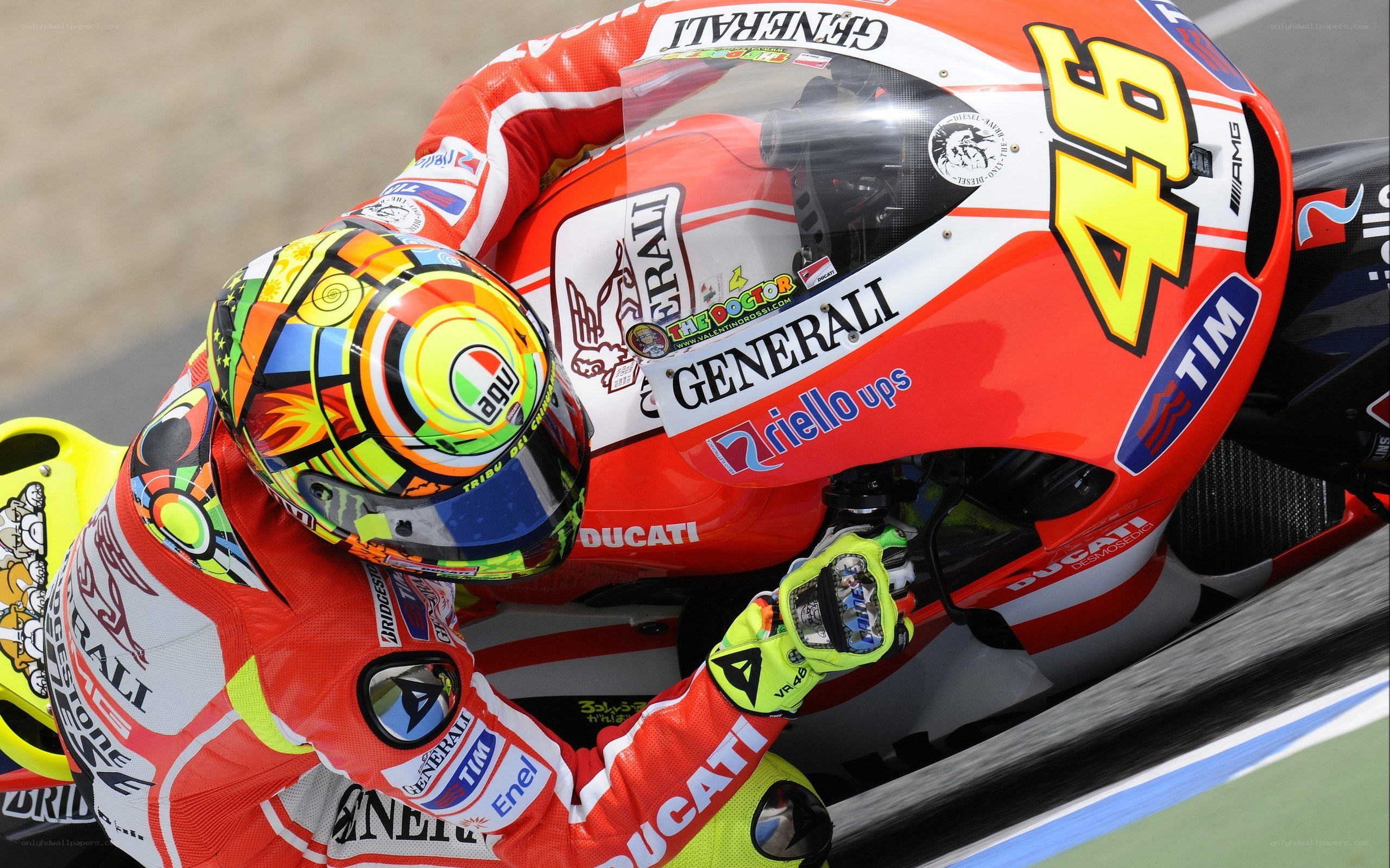 Motorcycle racer in action