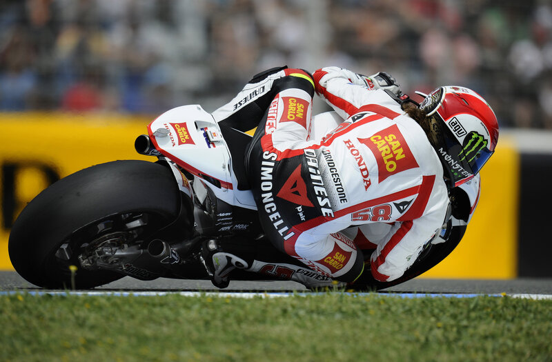 Motorcycle racer in action