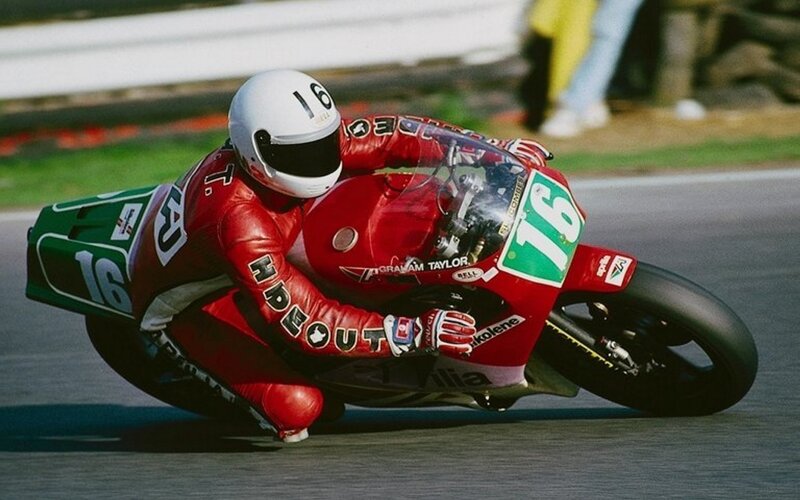 Motorcycle racer in action