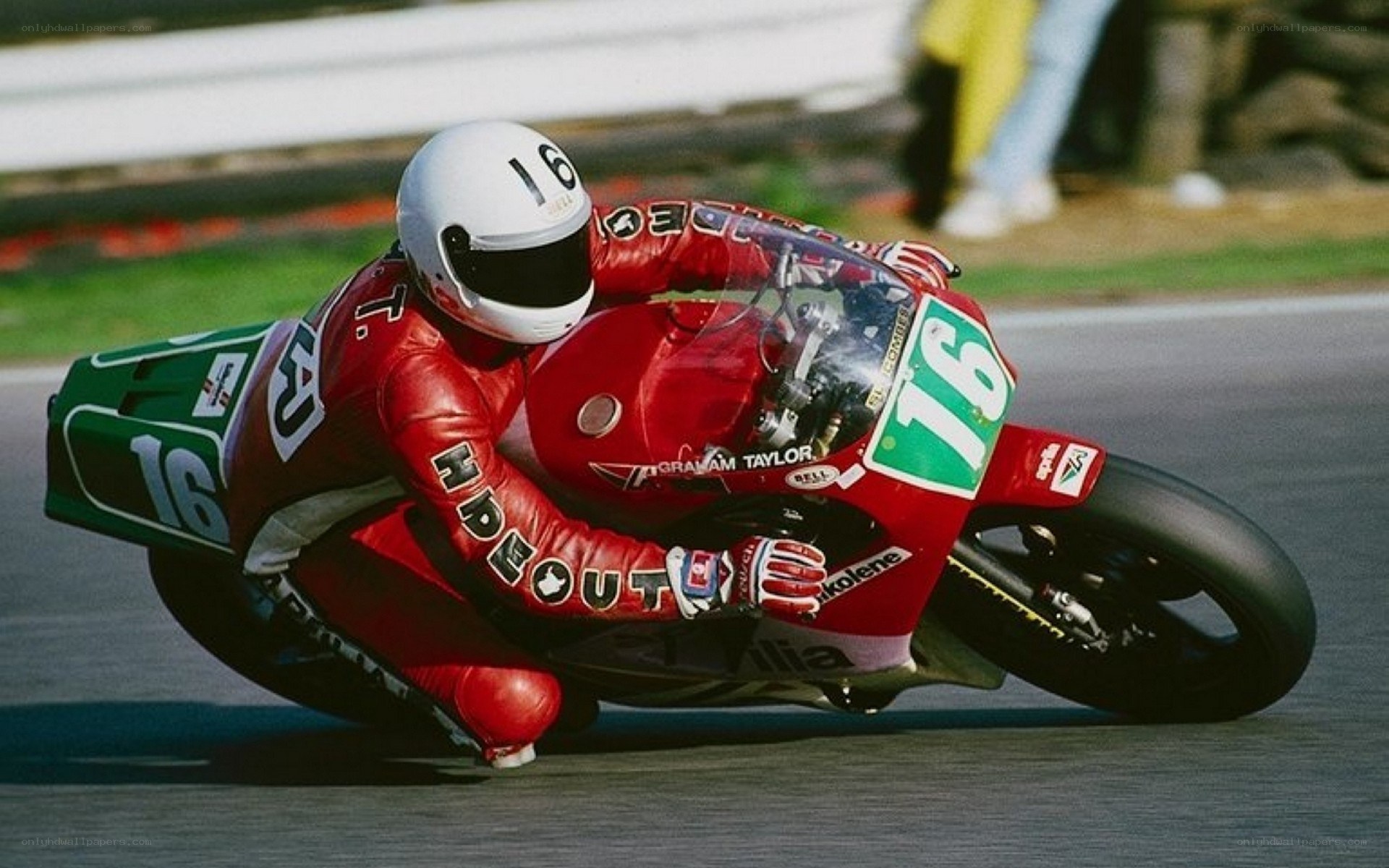 Motorcycle racer in action