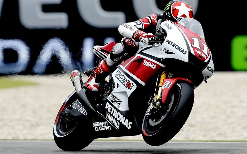 Motorcycle racer in action