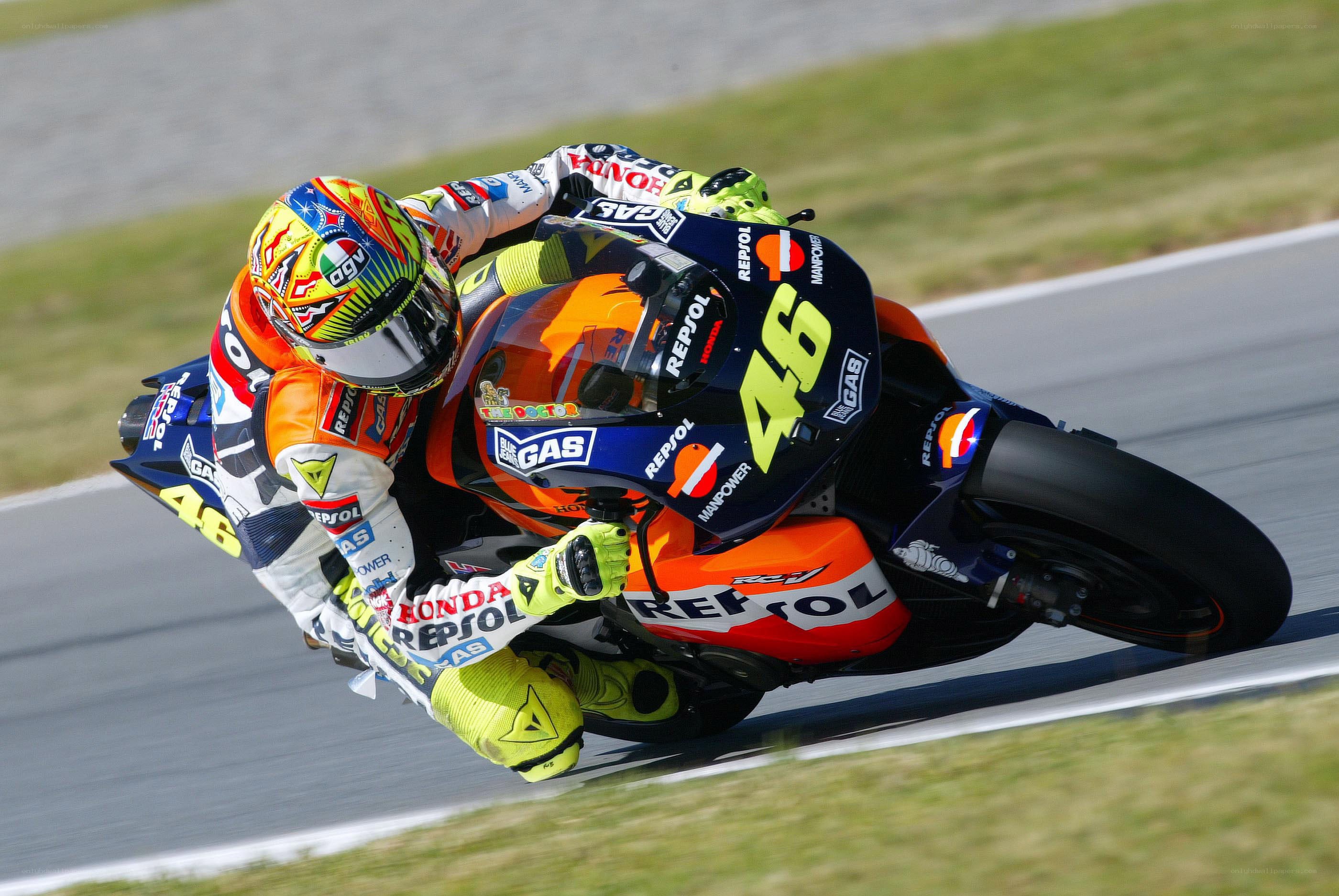 Motorcycle racer in action