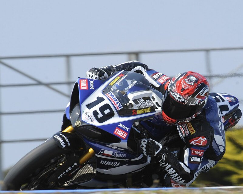 Motorcycle racer in action