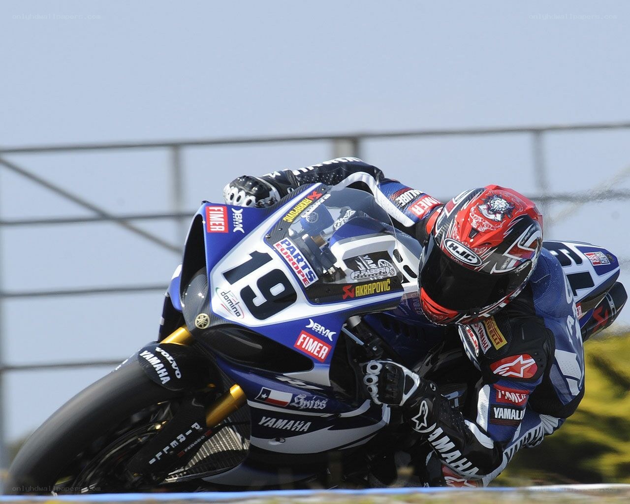 Motorcycle racer in action