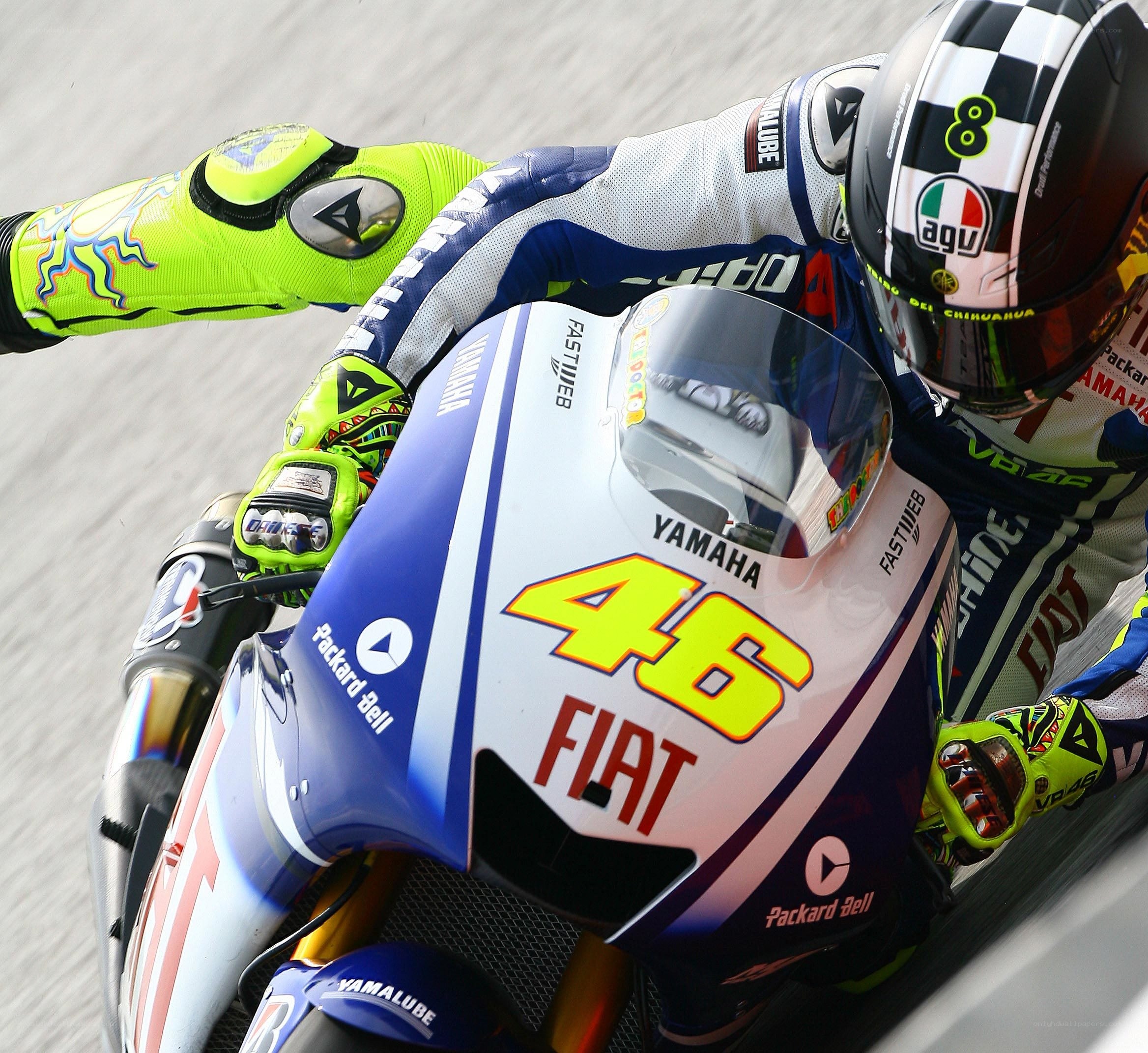Motorcycle racer in action