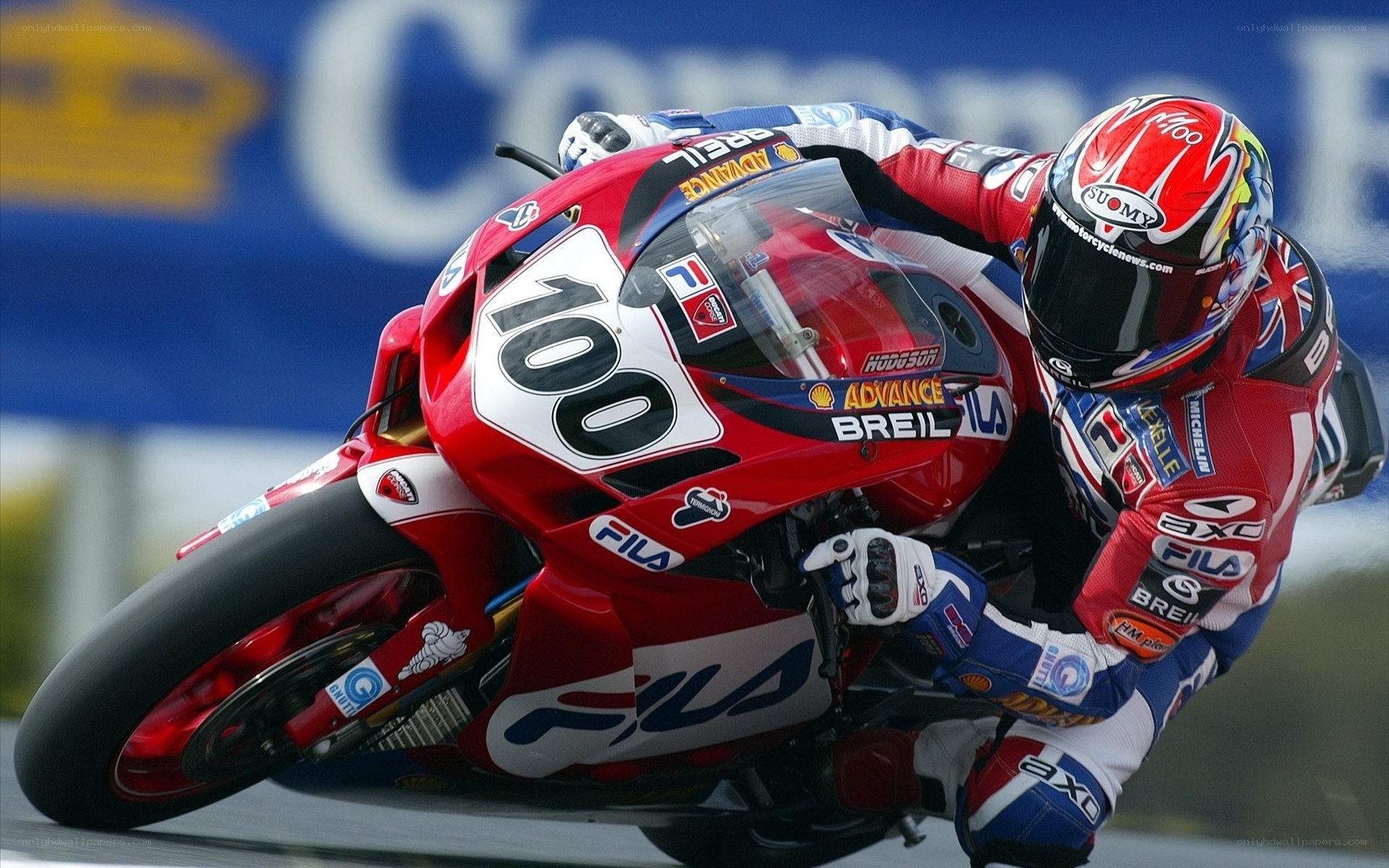 motorcycle racer in action