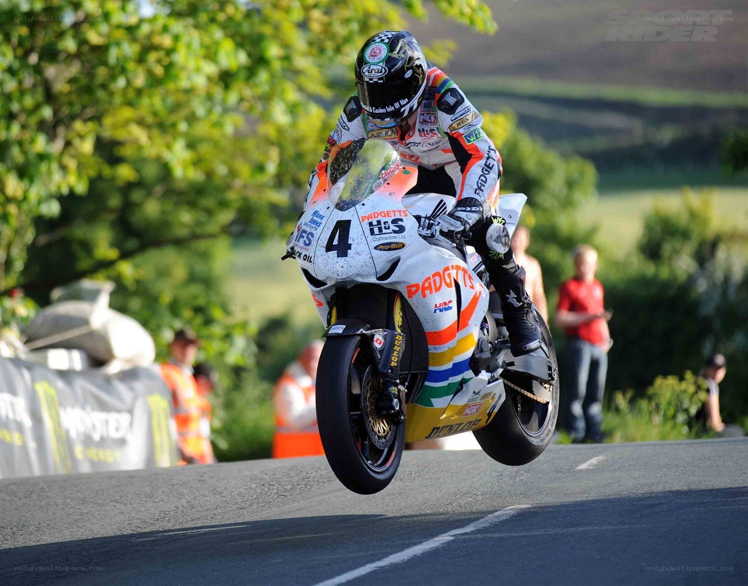 Motorcycle racer in action