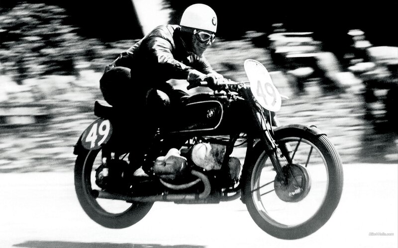 Motorcycle racer in action