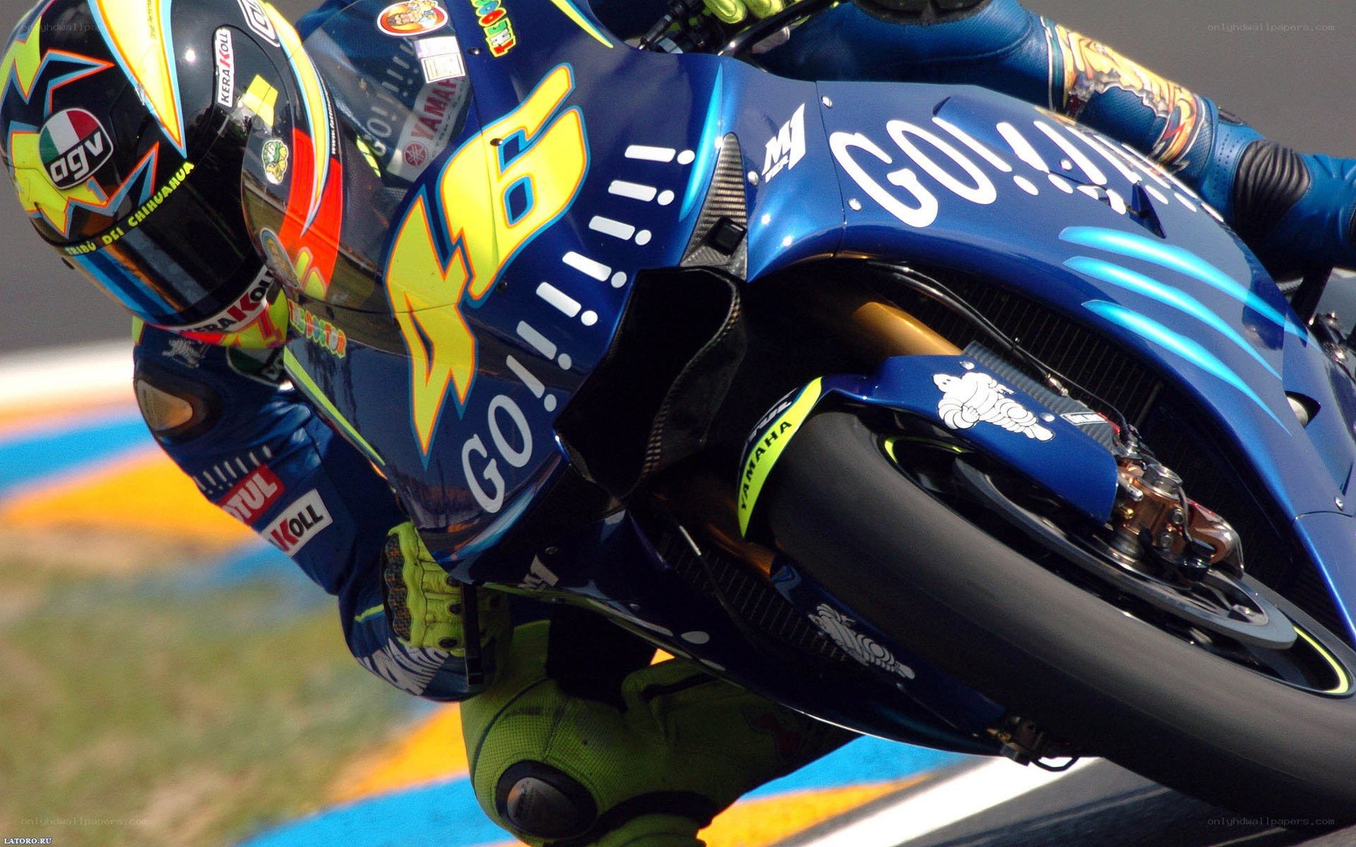 motorcycle racer in action