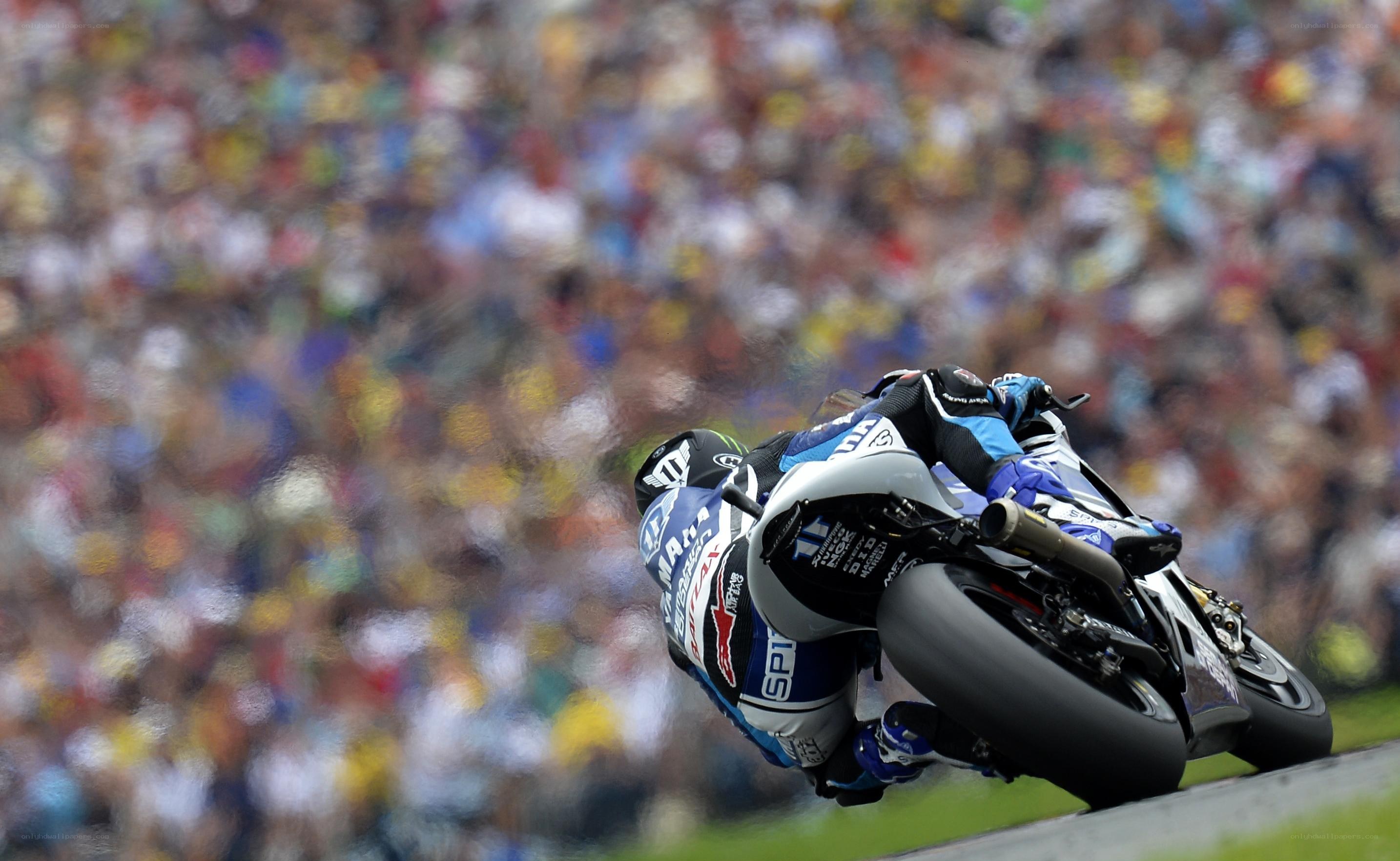 Motorcycle racer in action