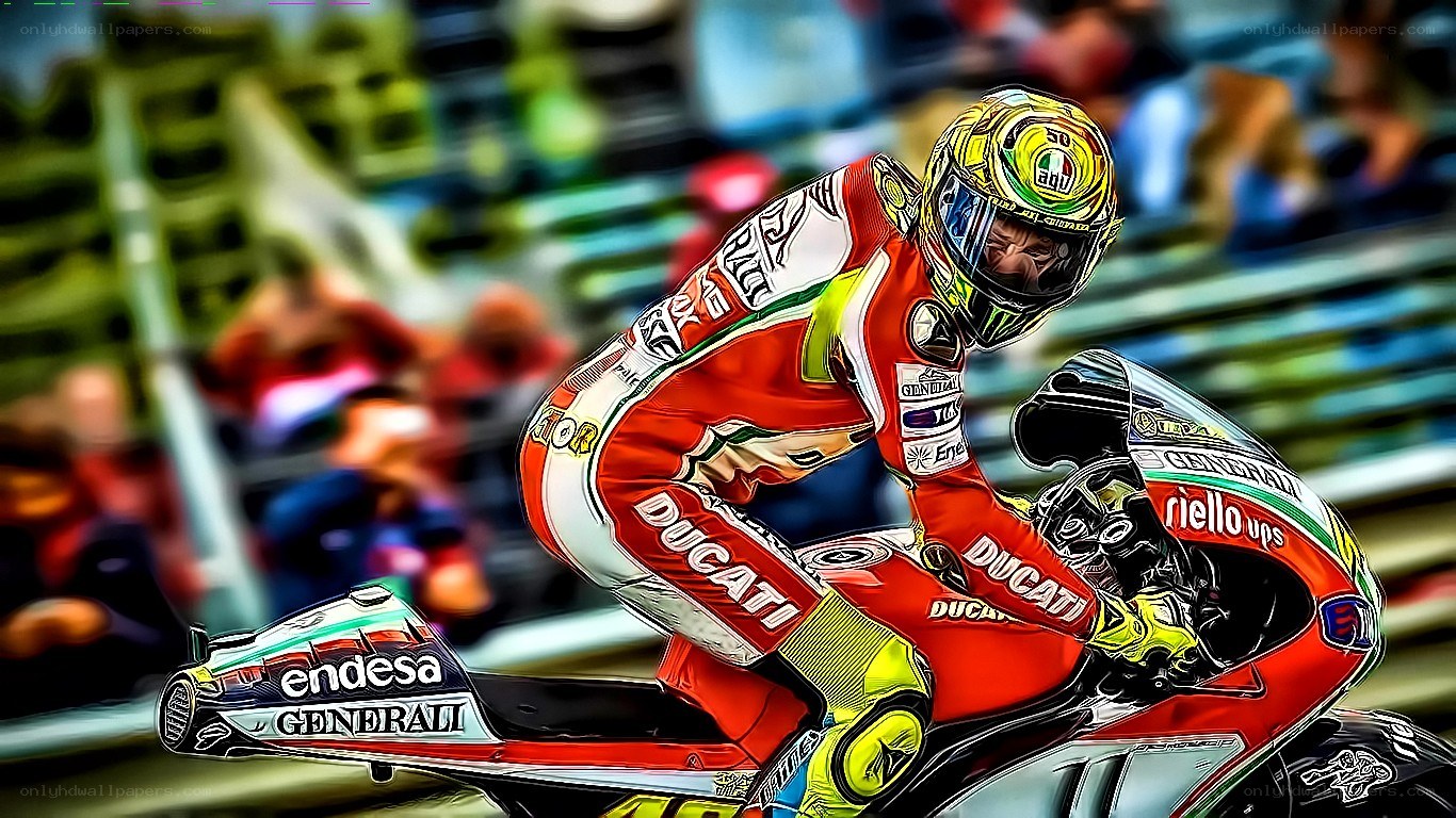 Motorcycle racer in action