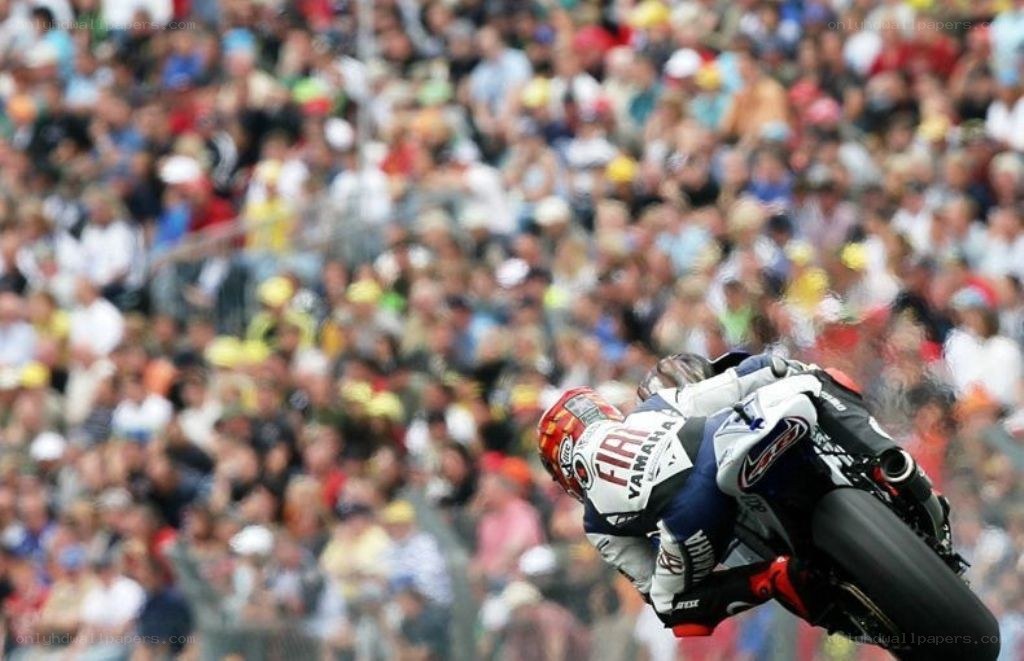 Motorcycle racer in action