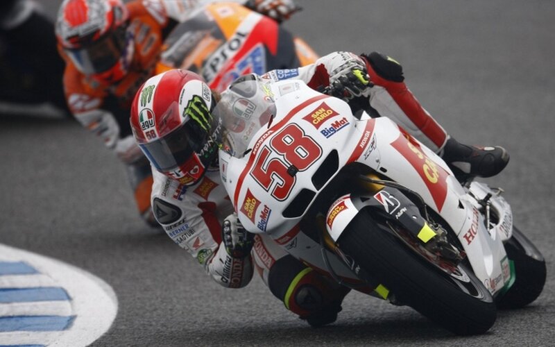 Motorcycle racer in action