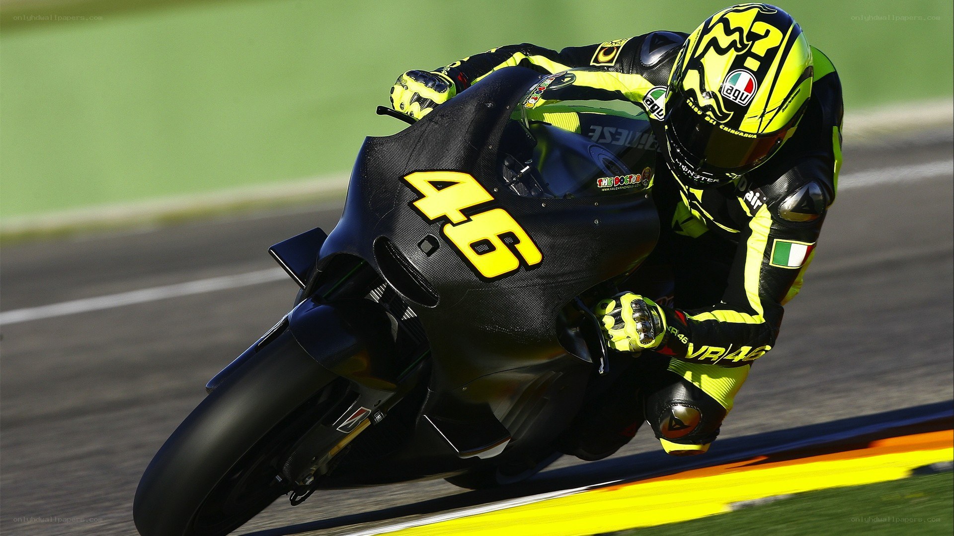 Motorcycle racer in action