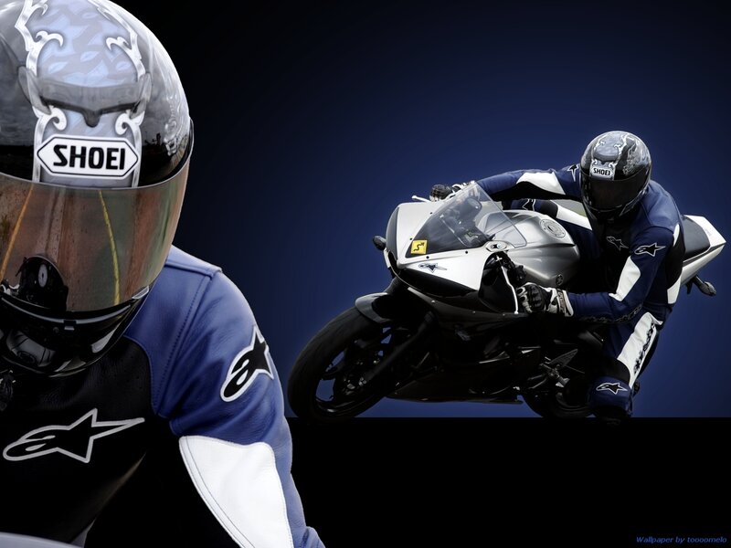 Motorcycle racer in action