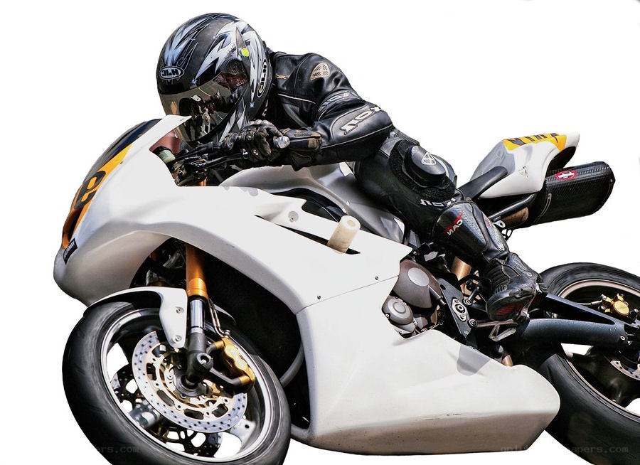 motorcycle racer in action